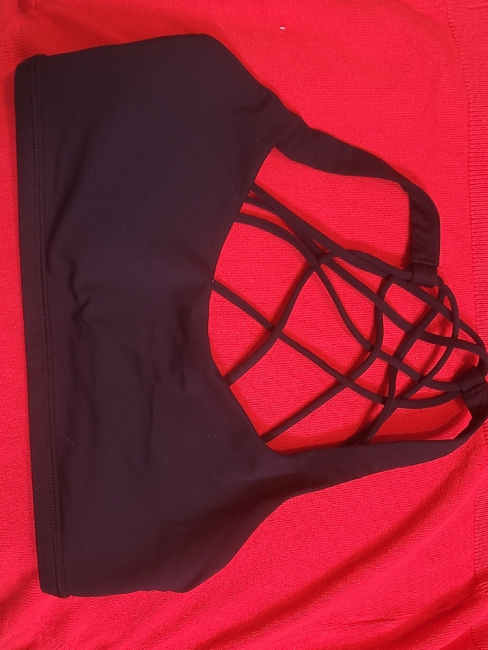 lululemon athletica Black Strappy Sports Bra with Lattice Back